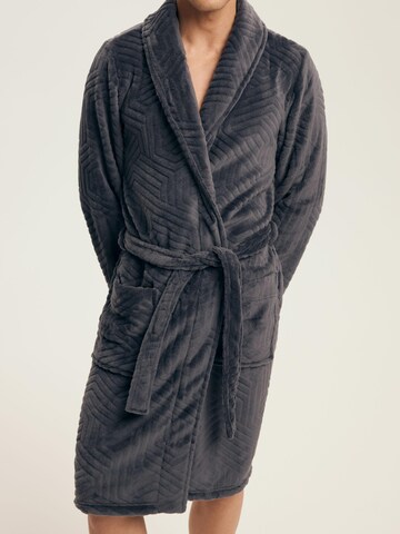 Henderson Short Bathrobe 'Nandu' in Grey