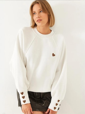 Bianco LucciSweater majica - bijela boja: prednji dio