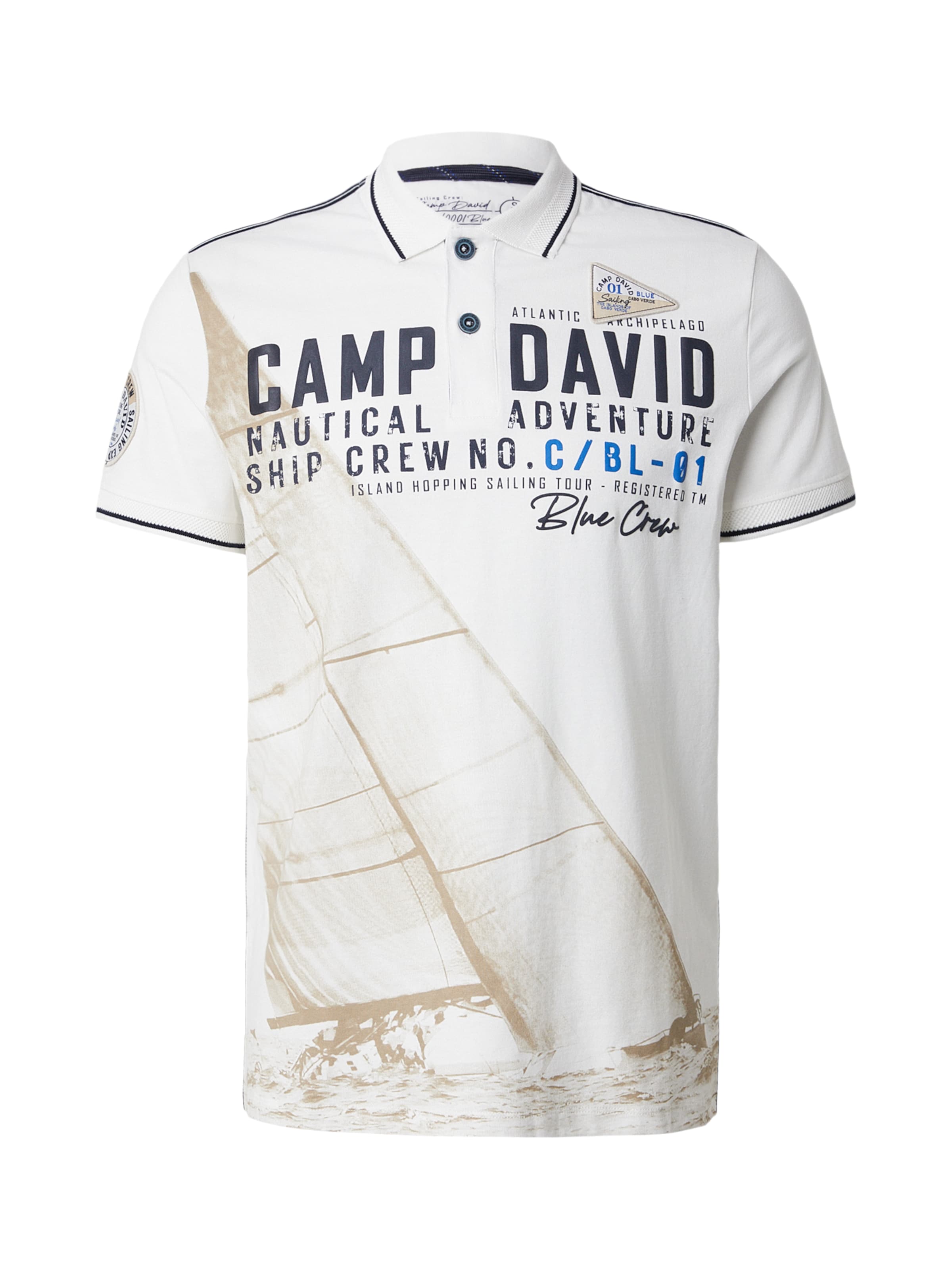 CAMP DAVID Shirt in White: front