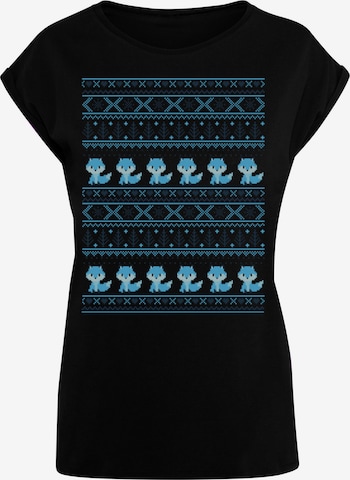 F4NT4STIC Shirt 'Christmas Fuchs ' in Zwart: voorkant