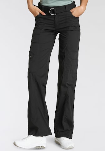 KangaROOS Regular Cargohose in Schwarz