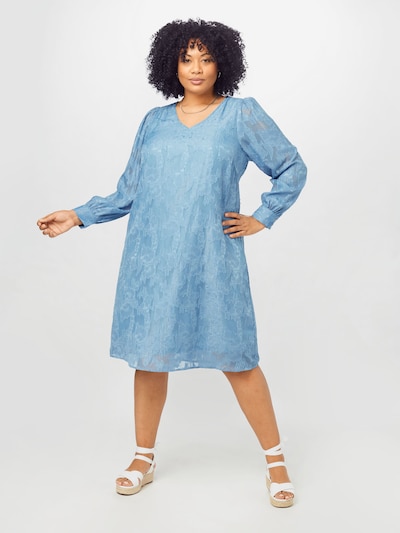 Rochie 'Metty' KAFFE CURVE pe albastru deschis / argintiu, Vizualizare model