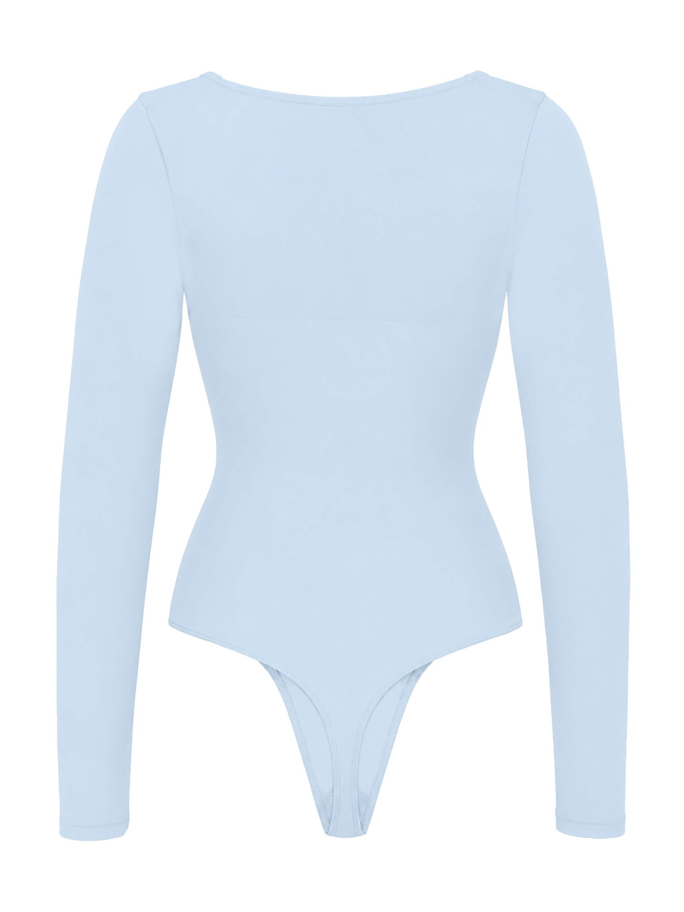 Body modellante 'Longsleeve Sculpting Bodysuit with String' di cfab in blu