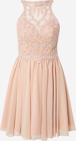 Robe de cocktail Laona en beige : devant