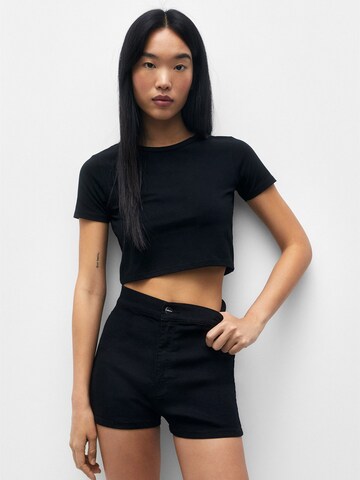 Coupe slim Jean Pull&Bear en noir : devant