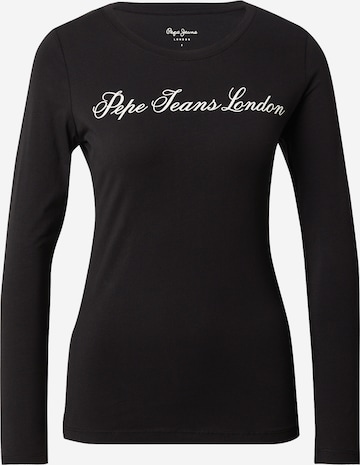 Pepe JeansMajica - crna boja: prednji dio