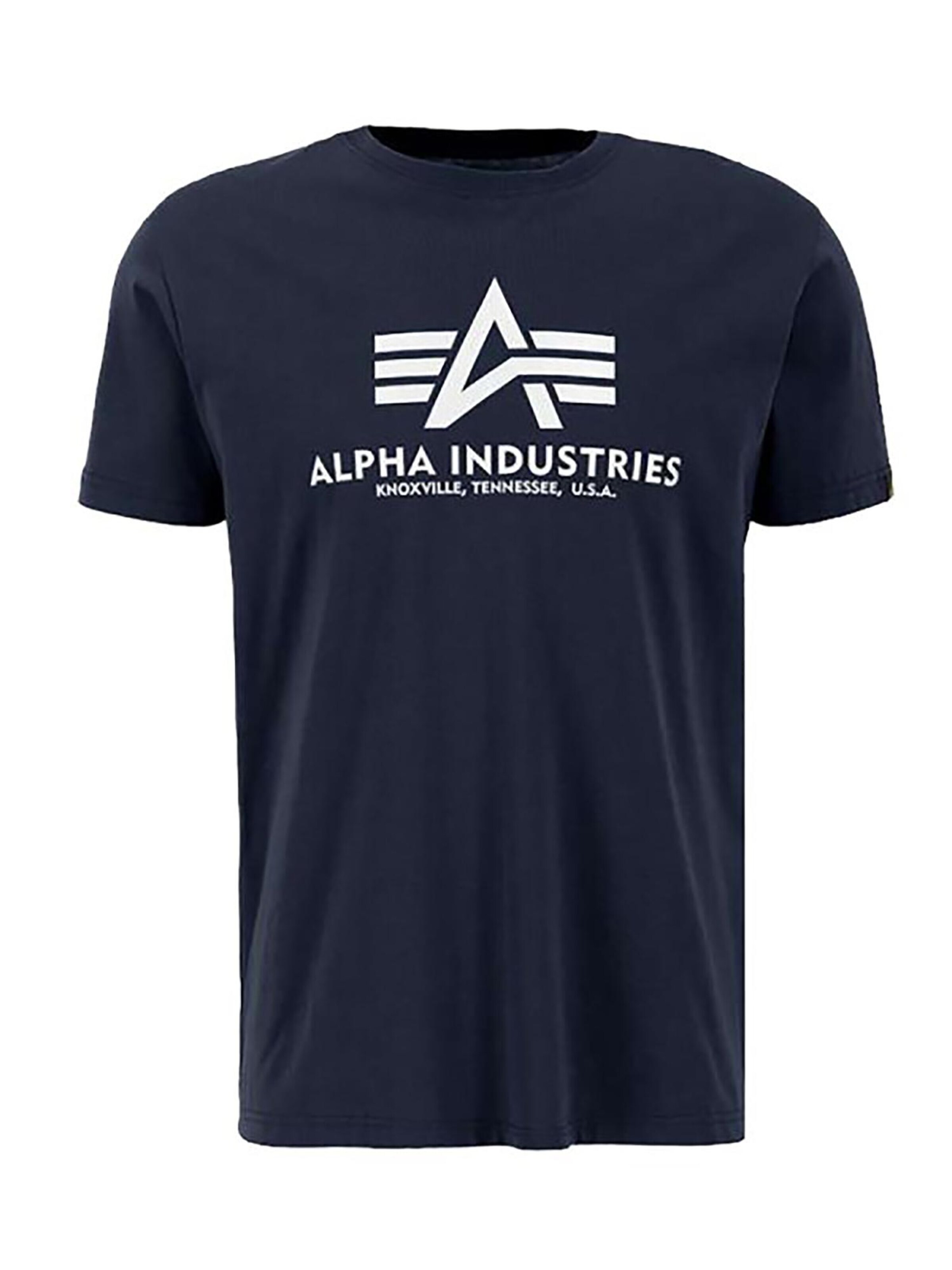 ALPHA INDUSTRIES Shirt 'Basic logo Rainbow Print'‌‌‌‌ in Blau: Vorderseite