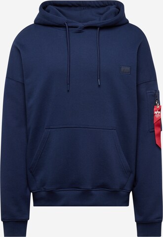 Sweat-shirt 'Essentials' ALPHA INDUSTRIES en bleu : devant