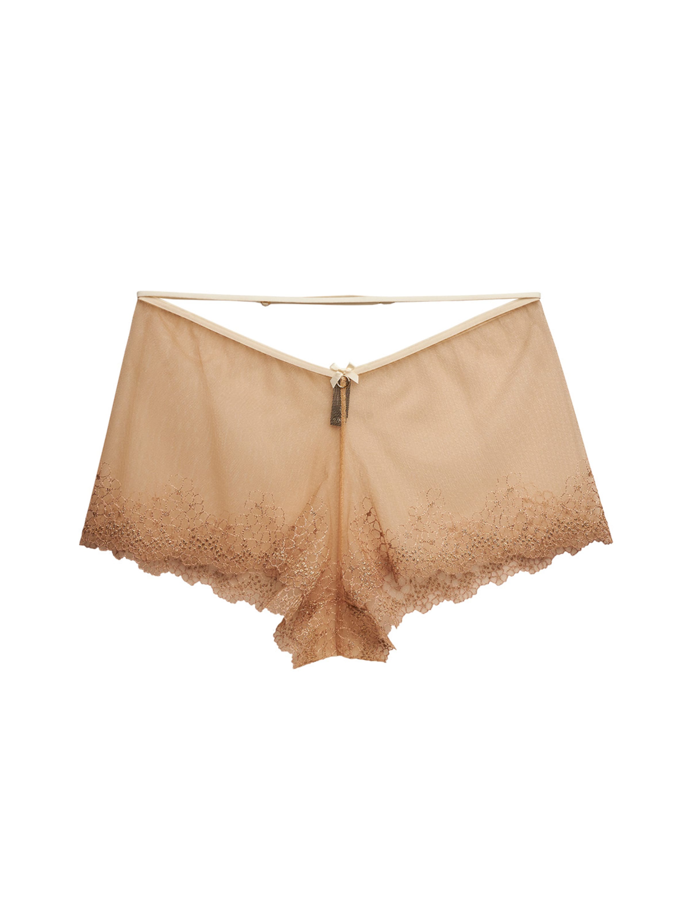 La Muel Lingerie Pyjamabroek 'French Knicker' in Beige: voorkant