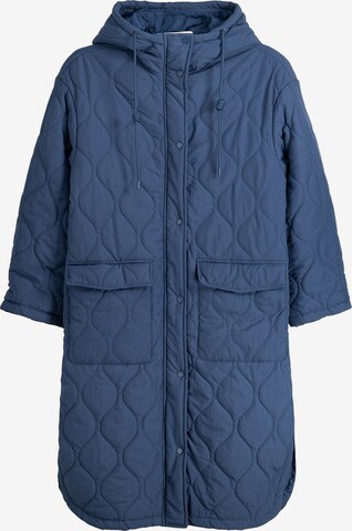 Bershka Between-seasons coat in Blue: front