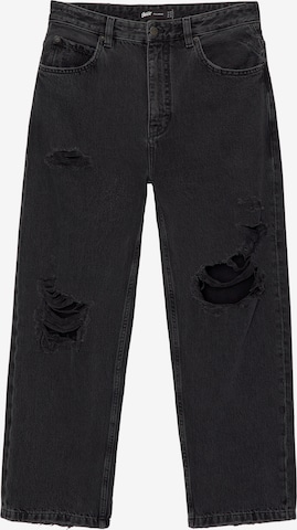 Pull&BearLoosefit Traperice - crna boja: prednji dio