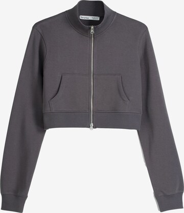 Bershka Sweatjacke in Grau: predná strana