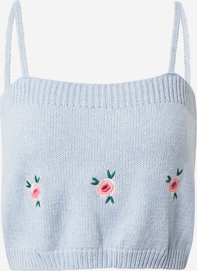 Cotton On Tops en tricot en bleu clair / vert / rose / blanc, Vue avec produit