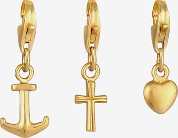 Nenalina Charm Anker, Herz, Kreuz in Gold: predná strana