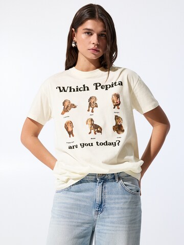 Pull&Bear Tričko – béžová: přední strana