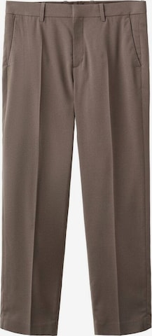 MANGO MAN Pleat-Front Pants 'Savoir' in Brown: front