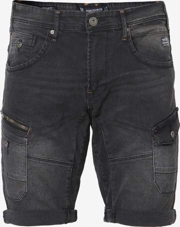 Coupe slim Jeans cargo KOROSHI en noir : devant