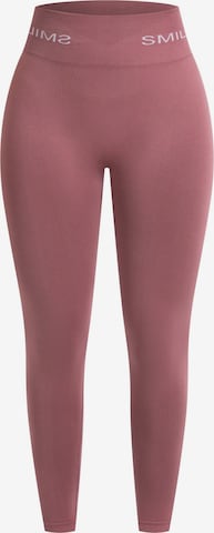 Skinny Pantalon de sport 'Azura' Smilodox en rose : devant