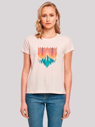 T-shirt 'Geometric Mountain Sunset' F4NT4STIC en rose : devant