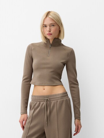 Bershka Sweatshirt i beige: framsida