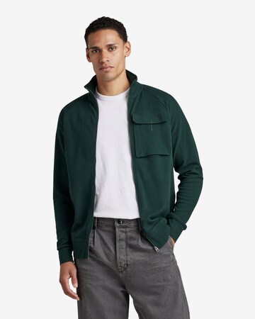 G-Star RAW Zip-Up Hoodie in Green: front