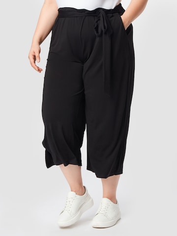 KAFFE CURVE Loose fit Pants 'Mello' in Black: front