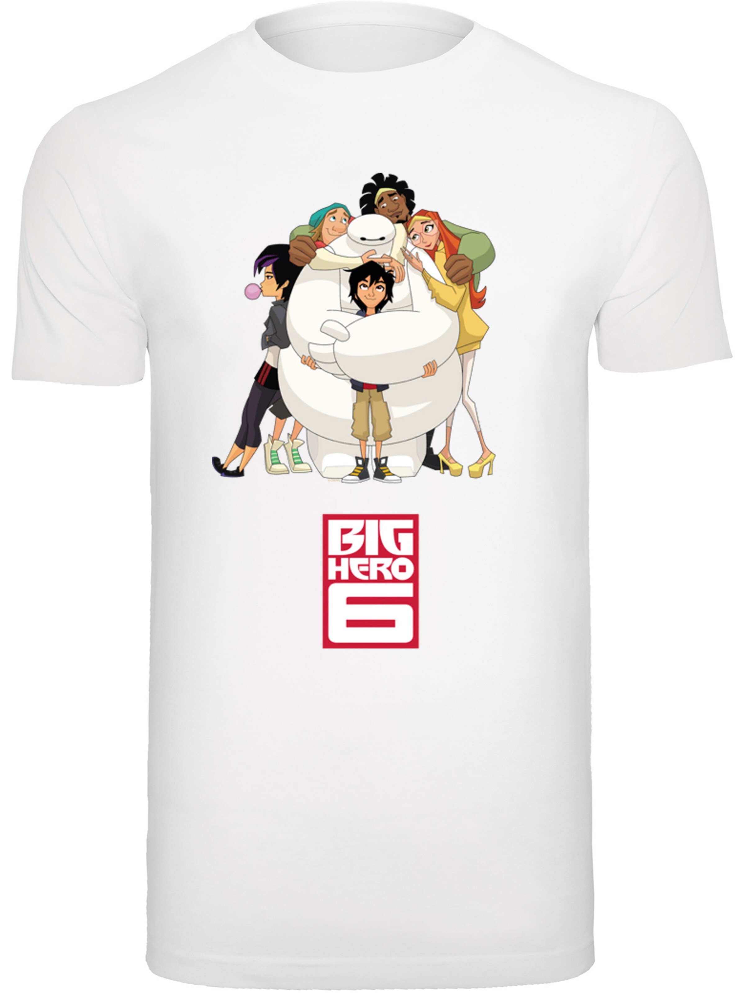 F4NT4STIC Shirt 'Disney Big Hero 6 Baymax Hug' in Wit: voorkant