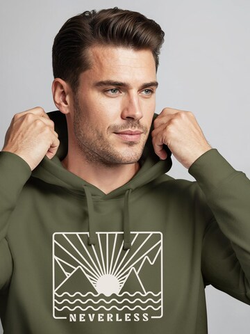Neverless Sweatshirt 'Sonnenuntergang' in Green