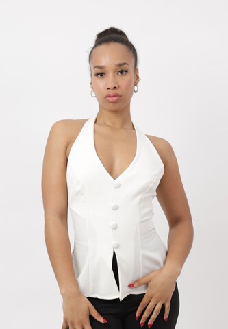 Elara Top in Beige: front
