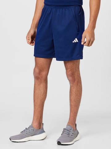 ADIDAS PERFORMANCE Regular Workout Pants 'Train Essentials All Set' in Blue: front