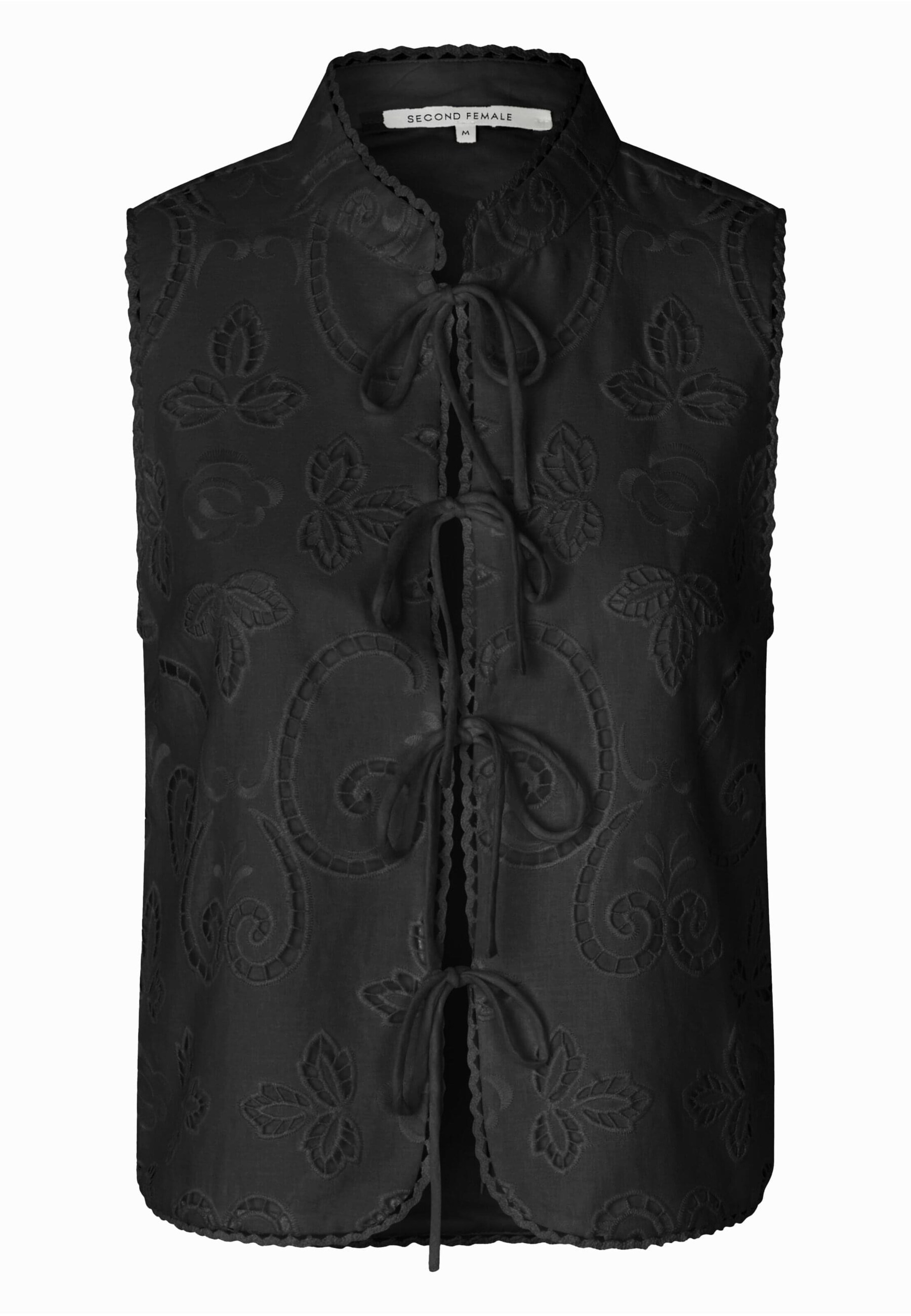 SECOND FEMALE Blouse 'Vilma' in Zwart: voorkant