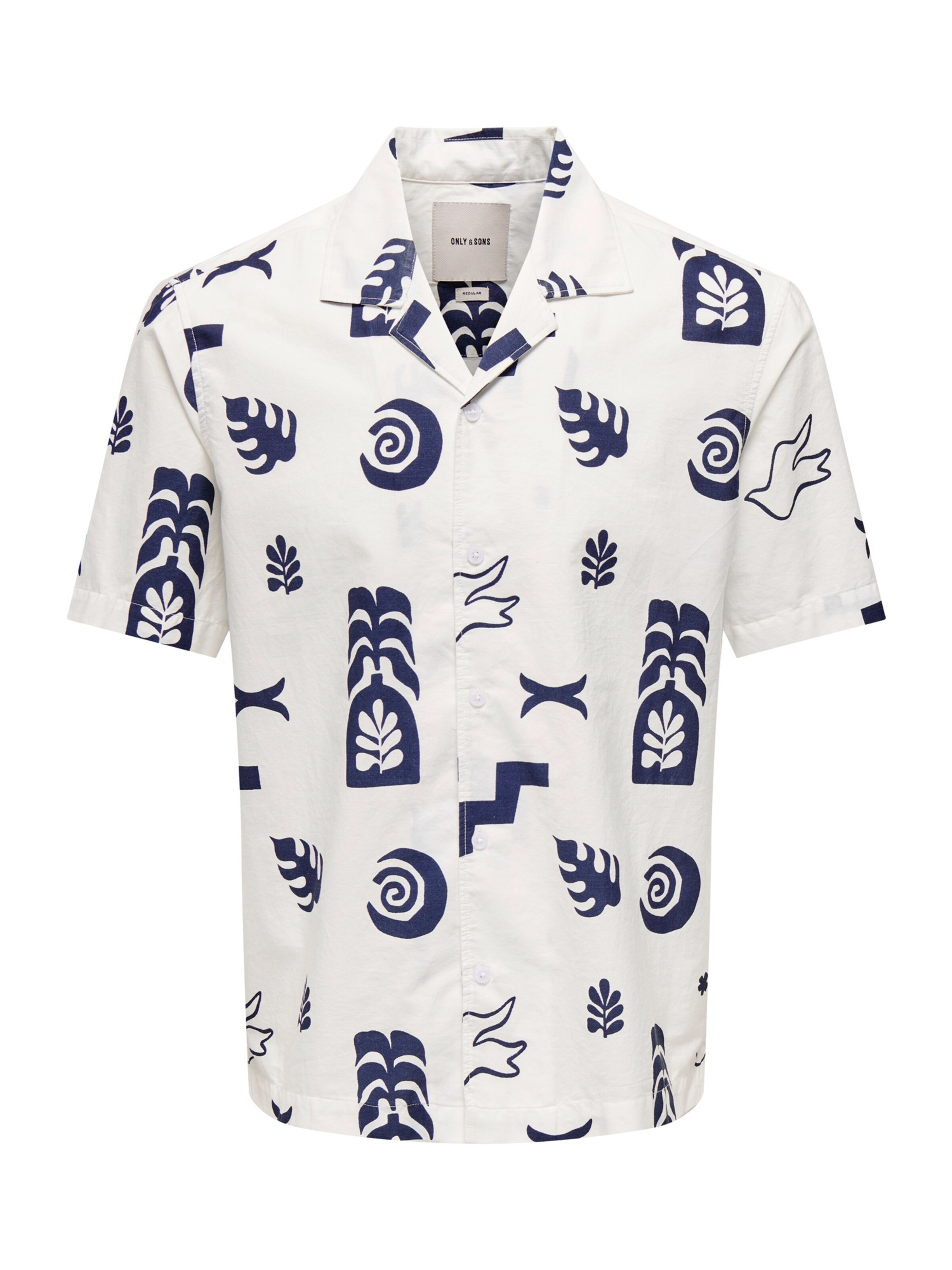 Only & Sons Regular fit Button Up Shirt in Beige: front