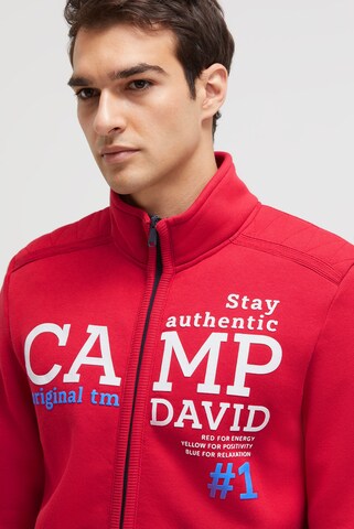 CAMP DAVID Zip-Up Hoodie in Red