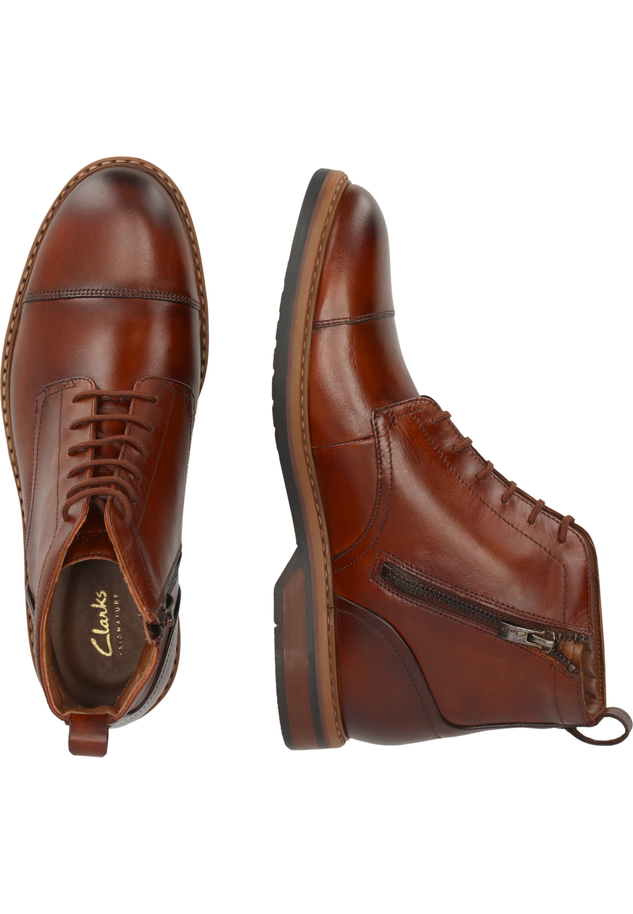 CLARKS Lace-up boot 'Aldwin Cap' in Brown