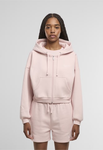 Karl Kani Sweat jacket 'Essential' in Pink: front