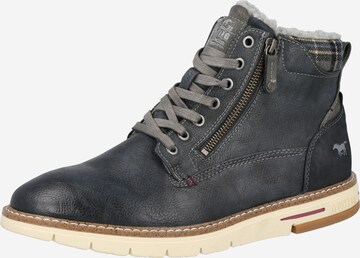 MUSTANG Veterboots in Blauw: voorkant