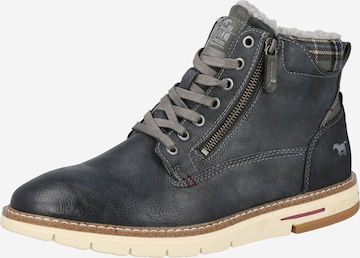 MUSTANG Lace-Up Boots in Blue: front