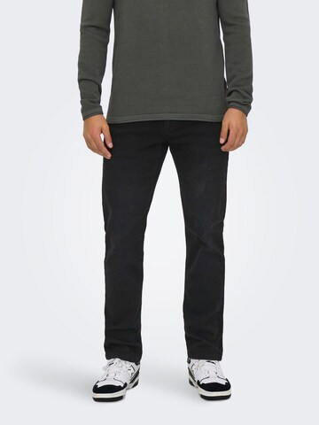 regular Jeans 'ONSWeft' di Only & Sons in nero: frontale