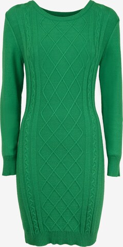 Influencer Трикотажное платье в Зеленый: спереди