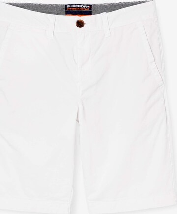 Superdry Regular Chino Pants in White: front