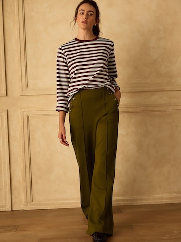 Next - Pierna ancha Pantalón de pinzas en verde