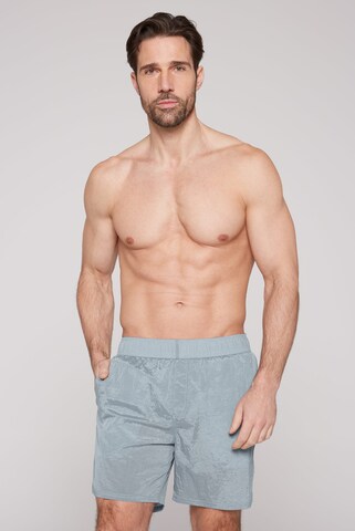 CMPD Badeshorts mit Crinkle-Struktur in Blau: Vorderseite