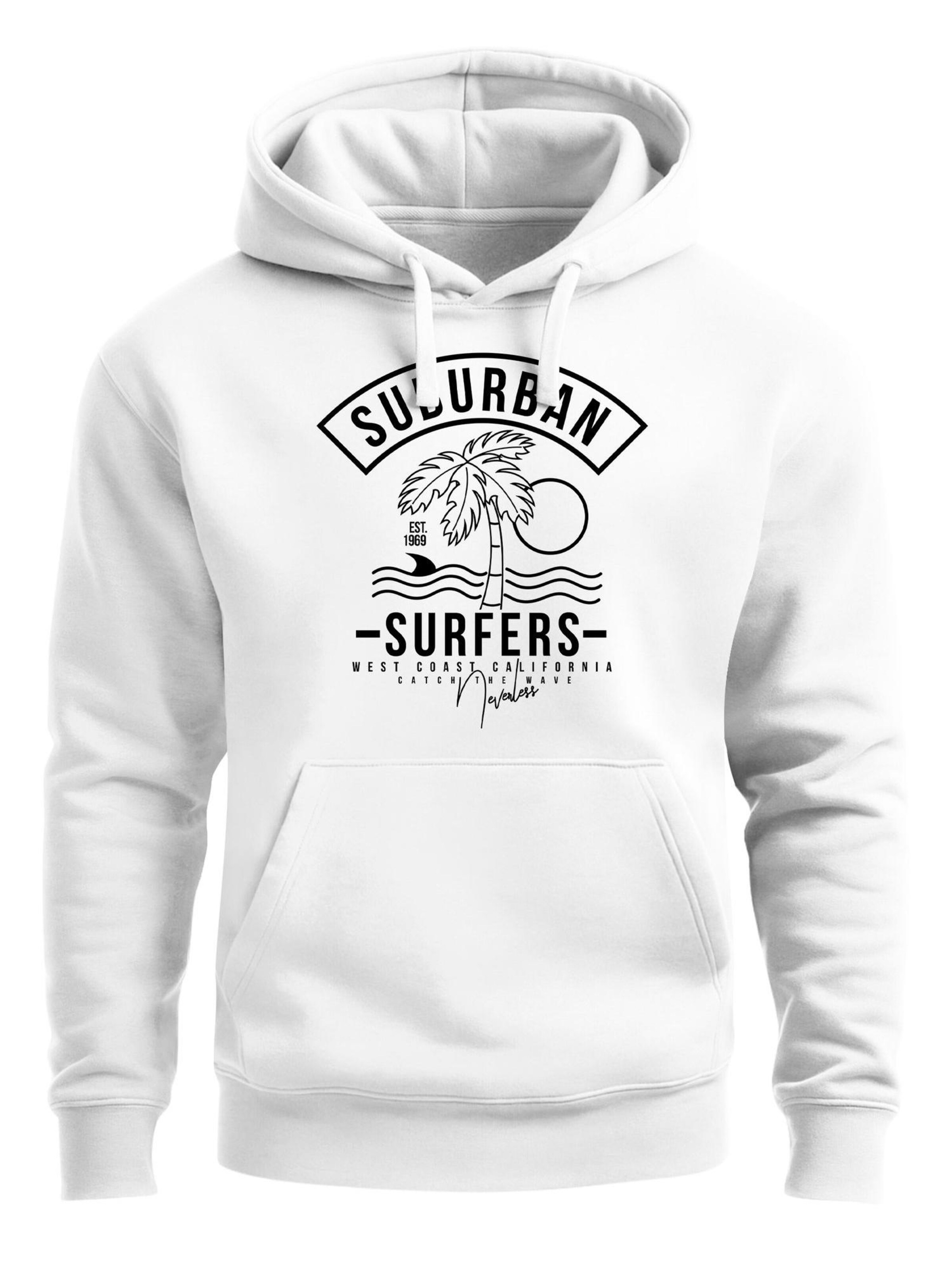 Neverless Sweatshirt 'Surfer California'‌‌‌‌ in Weiß: Vorderseite