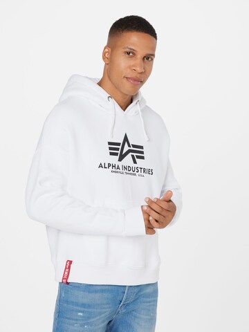 Sweat-shirt ALPHA INDUSTRIES en blanc : devant