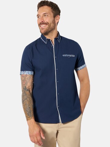 BABISTA Comfort fit Button Up Shirt 'Orvio' in Blue