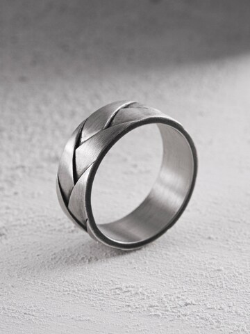 REYTEL Ring 'BRAID' in Silber: Vorderseite