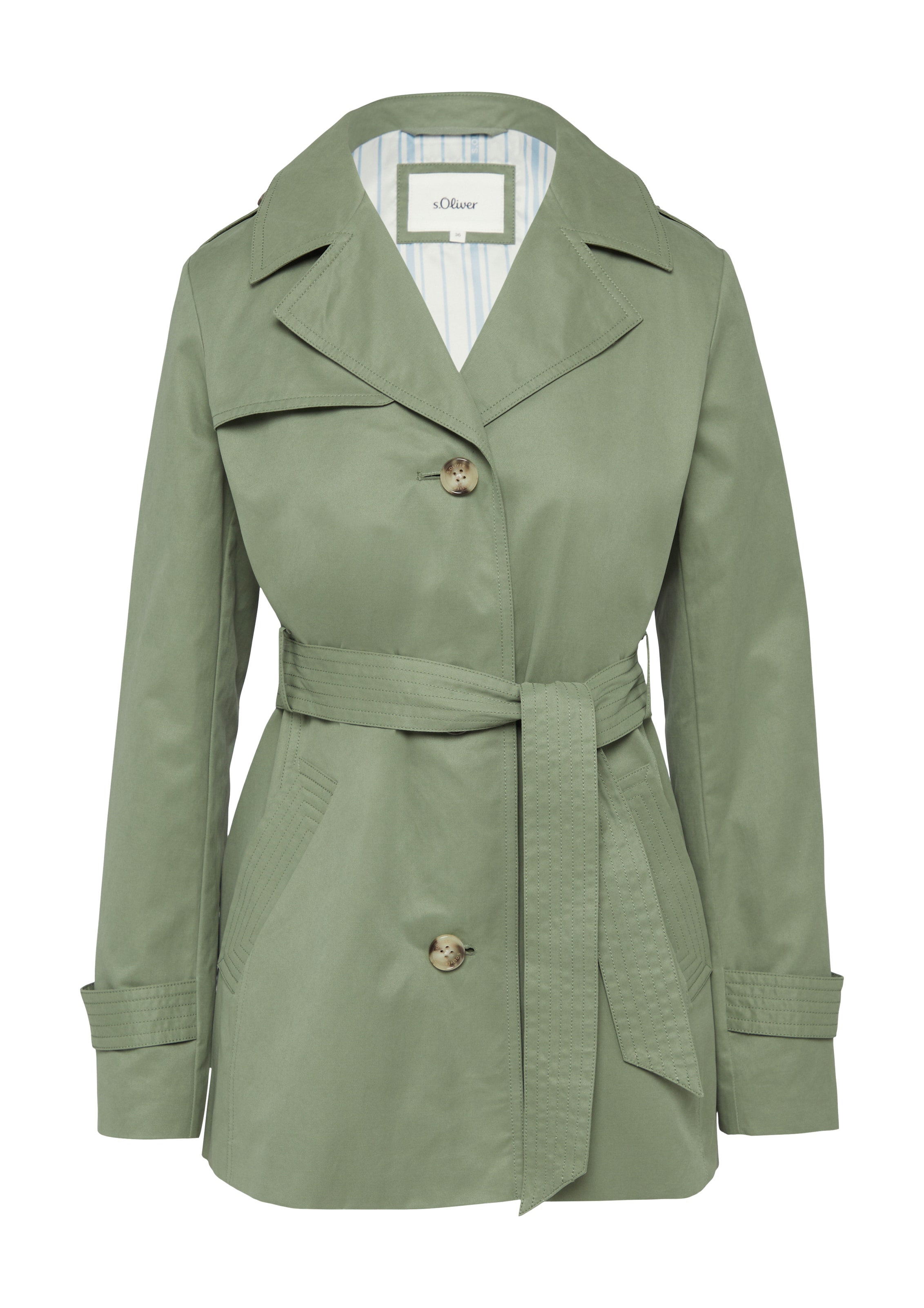 s.Oliver Tussenmantel in Groen: voorkant