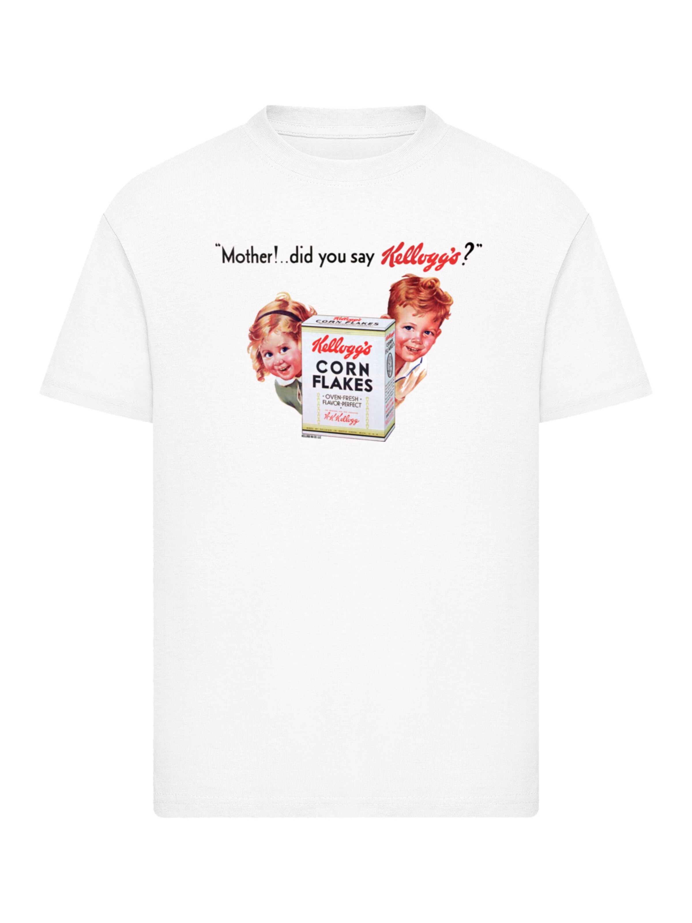T-Shirt 'Kellogg's Corn Flakes Vintage Kids Advert' F4NT4STIC en blanc : devant