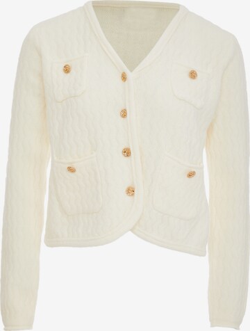 CARNEA Knit Cardigan in White: front