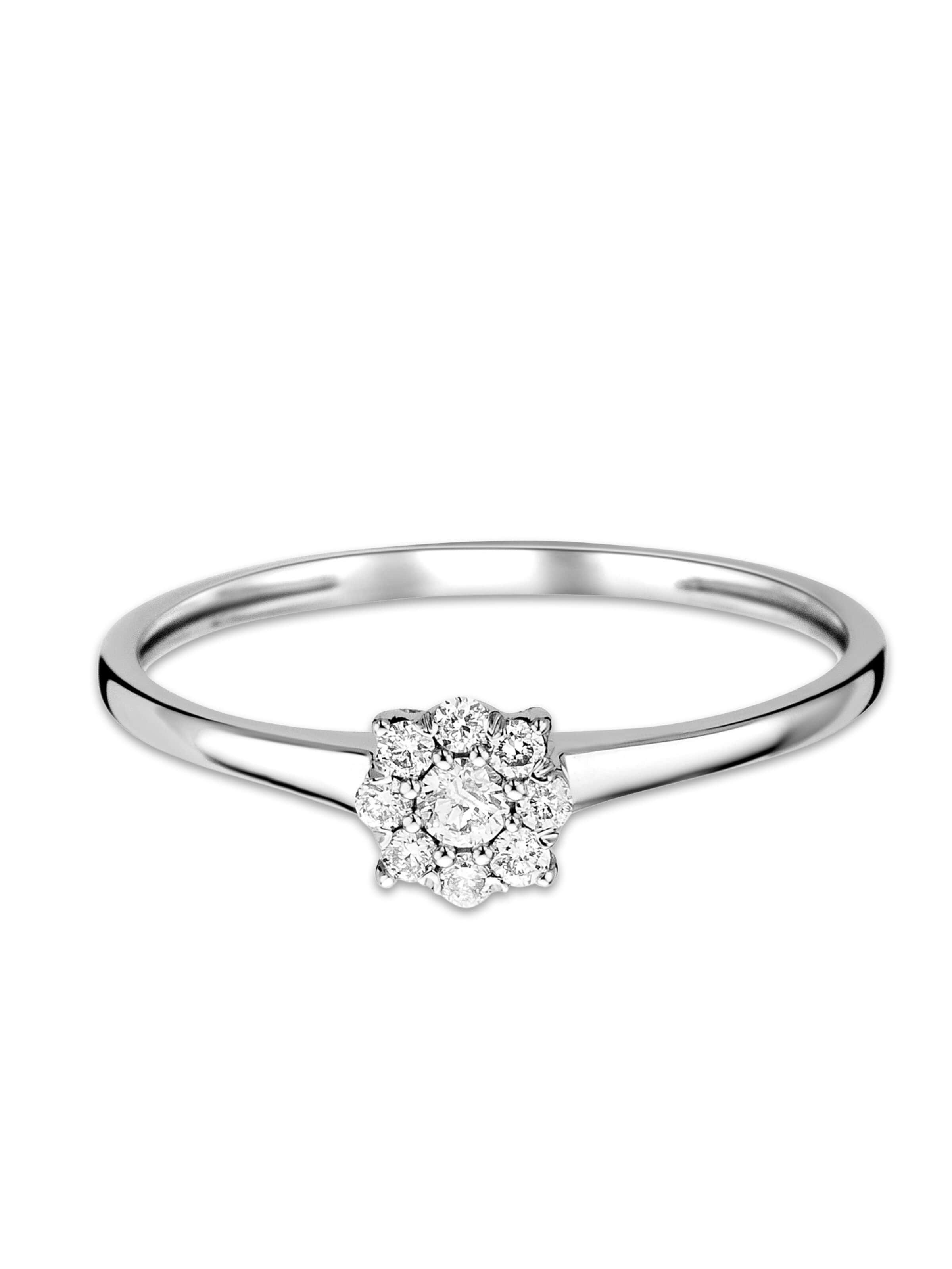 DIAMANT LETERNEL Ring 'Ring aus 375 Weißgold mit Diamant' in Silver: front